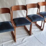 Suite of 4 Baumann sled chairs