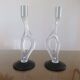 Pair of modernist candlesticks, 1990