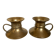 Pair of rat cave candlesticks with tulip base in bronze.
