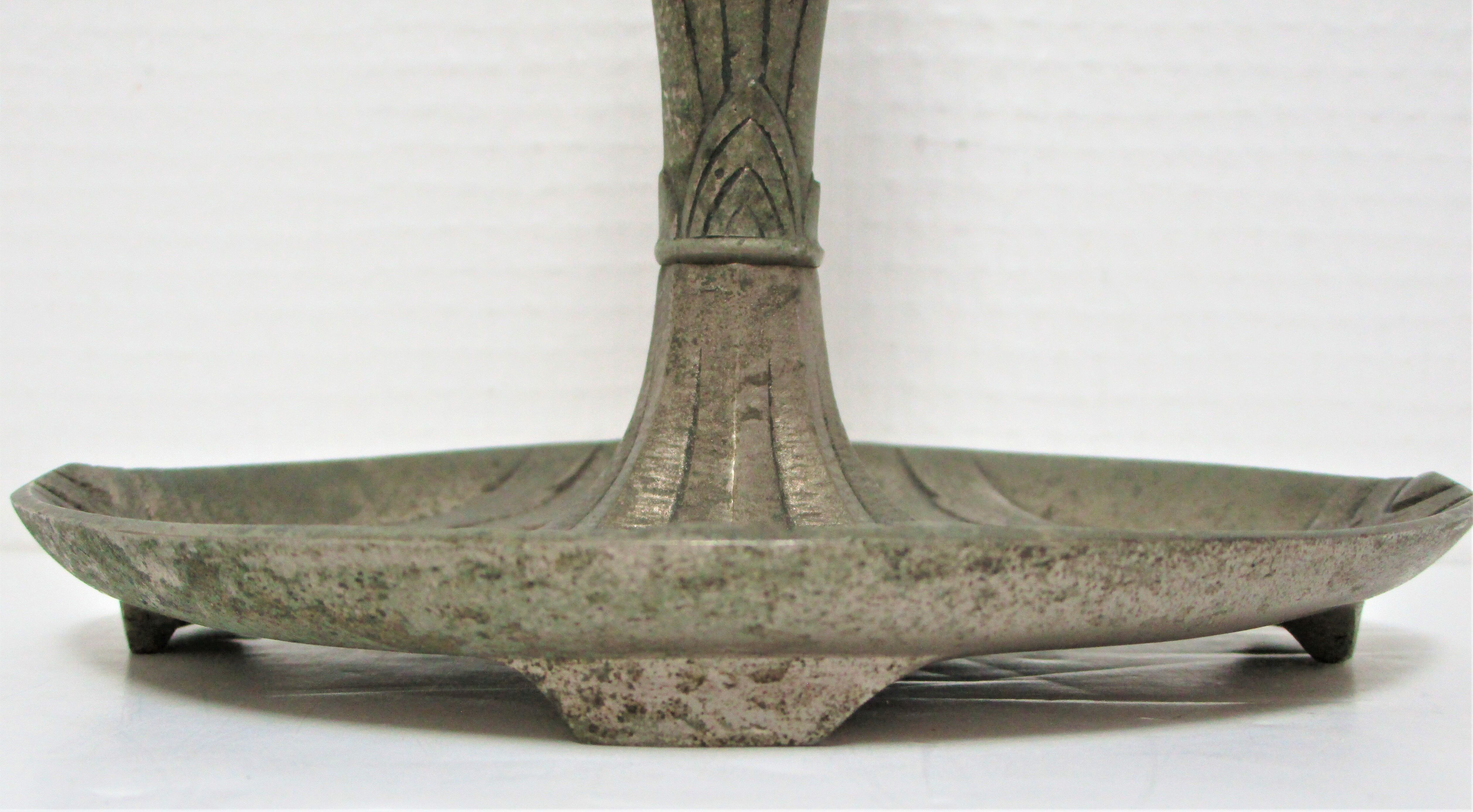 Lamp art deco bronze patina gray silver