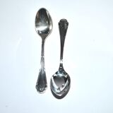 Ercuis set of 2 moka teaspoons Trianon in silver-plated metal with crossed ribbon 11 cm