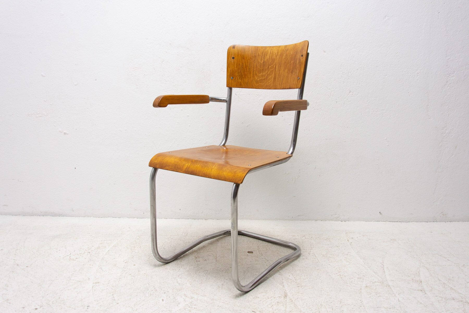 Modernist B43F tubular desk chair by Mart Stam, 1950s