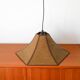 Hexagonal pendant light in brown rattan, 1970