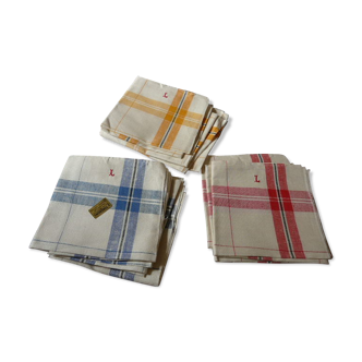 12 old tea towels in new mestizo monogram L