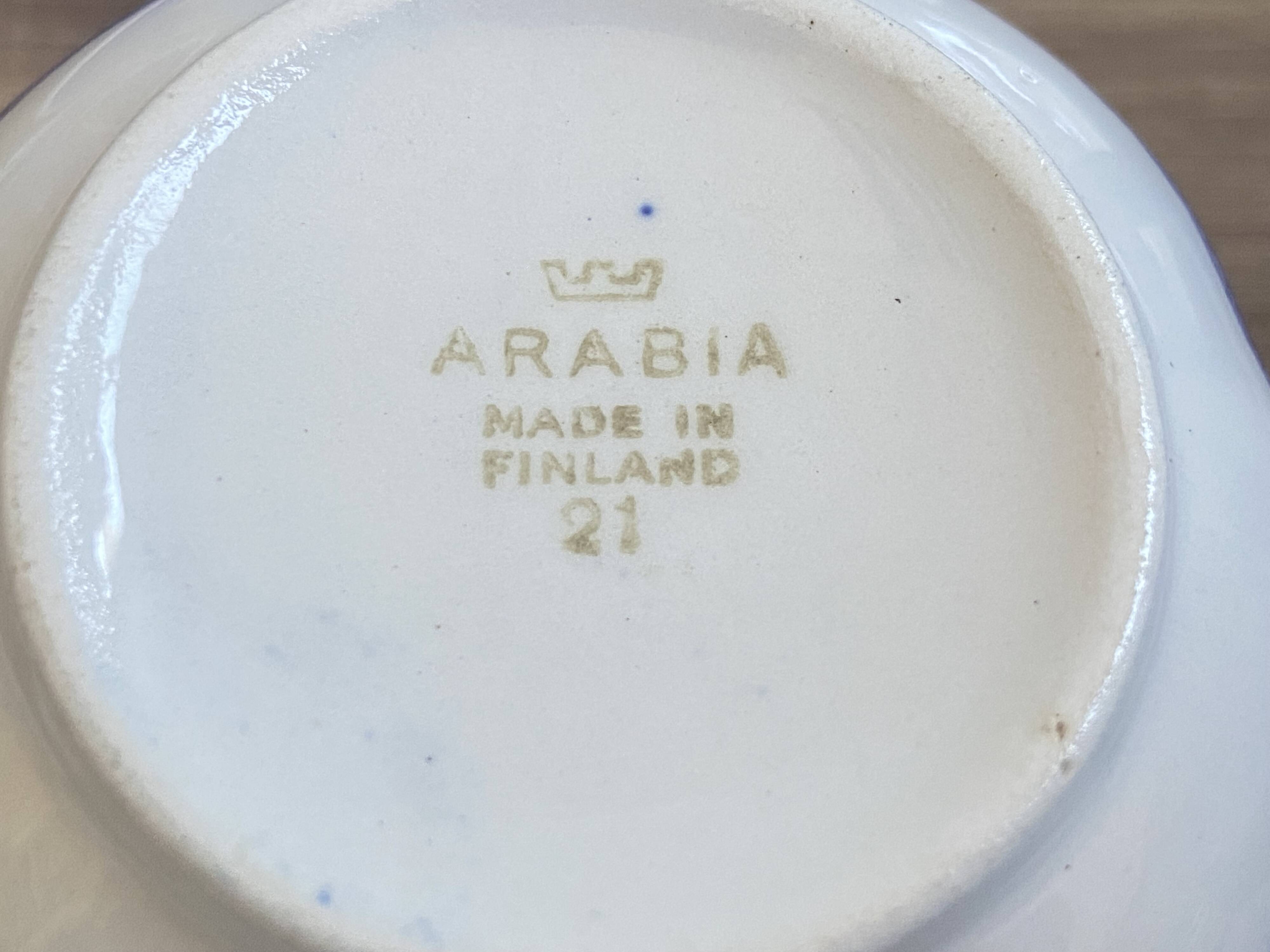 Ancien Service à Thé Café Chocolat Faïence Fine Made in Finland "ARABIA"