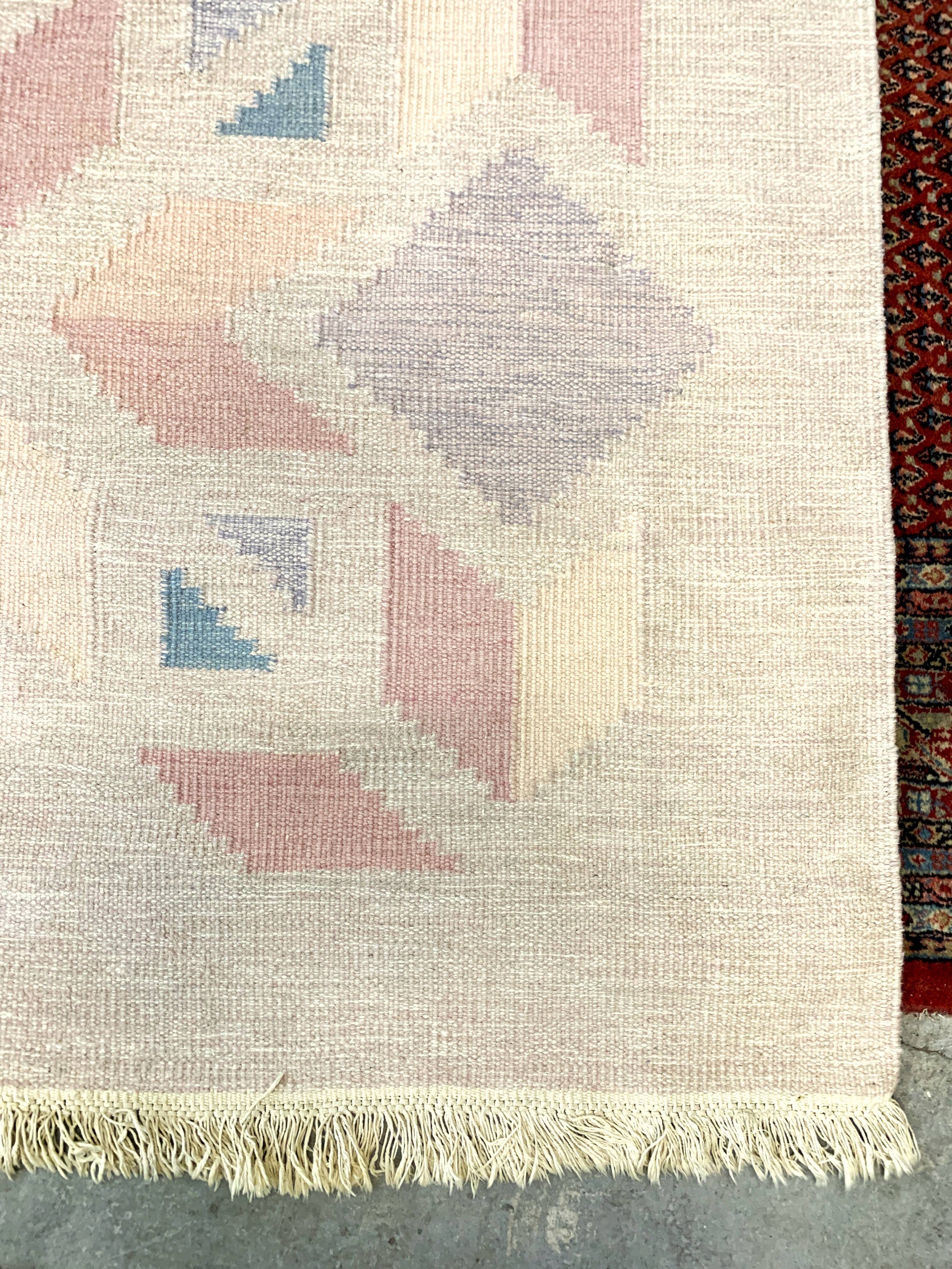 Tapis en laine röllakan 15, suède années 1960/1970, vintage, mid-c moderne