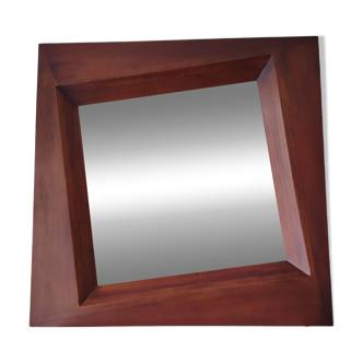 Miroir vintage en bois exotique 100cm X 100cm