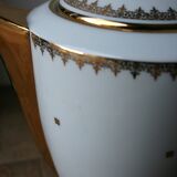 White and gold Limoges porcelain teapot