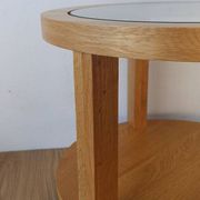 Round Tables with Glass Tops, Set of 3.