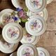 Set of 12 vintage flat plates - Fleurette by Gien