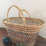 Bohemian three-colour wicker basket