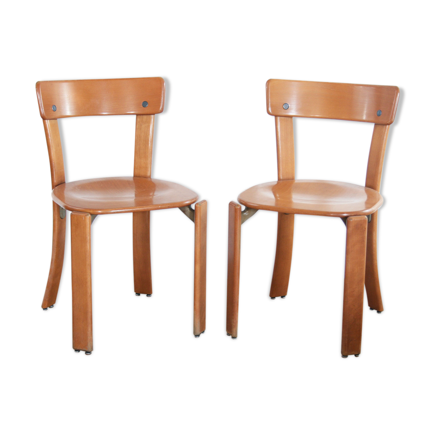 Set de 2 chaises Bruno Rey pieds courbés