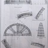 Carpentry board " Plan Cutting and Geometric Elevation,... "