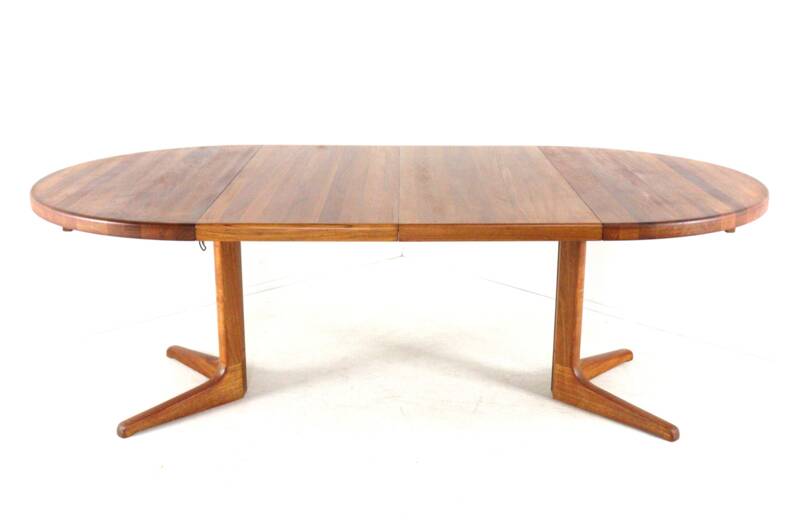 Table à manger extensible ronde 'Arden' 2x - teck - style mid-century moderne