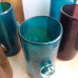 6 very old blown glasses