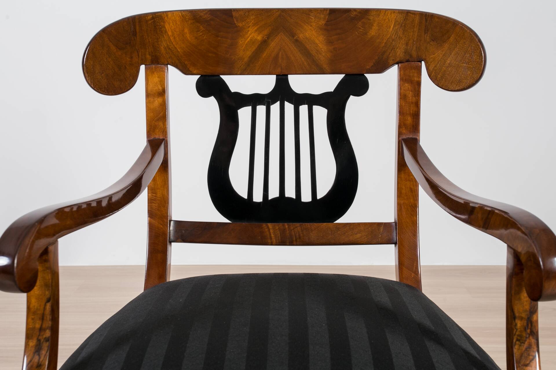 Pair of Biedermeier Armchairs, Germany, 19th Century, Walnut, French Polish