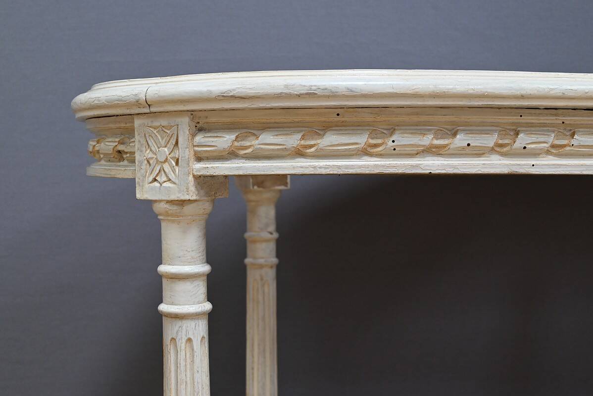 Painted wooden piano bench, Louis XVI style – Late 19th century