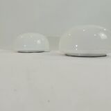 Vintage opaline ceiling lamp pair