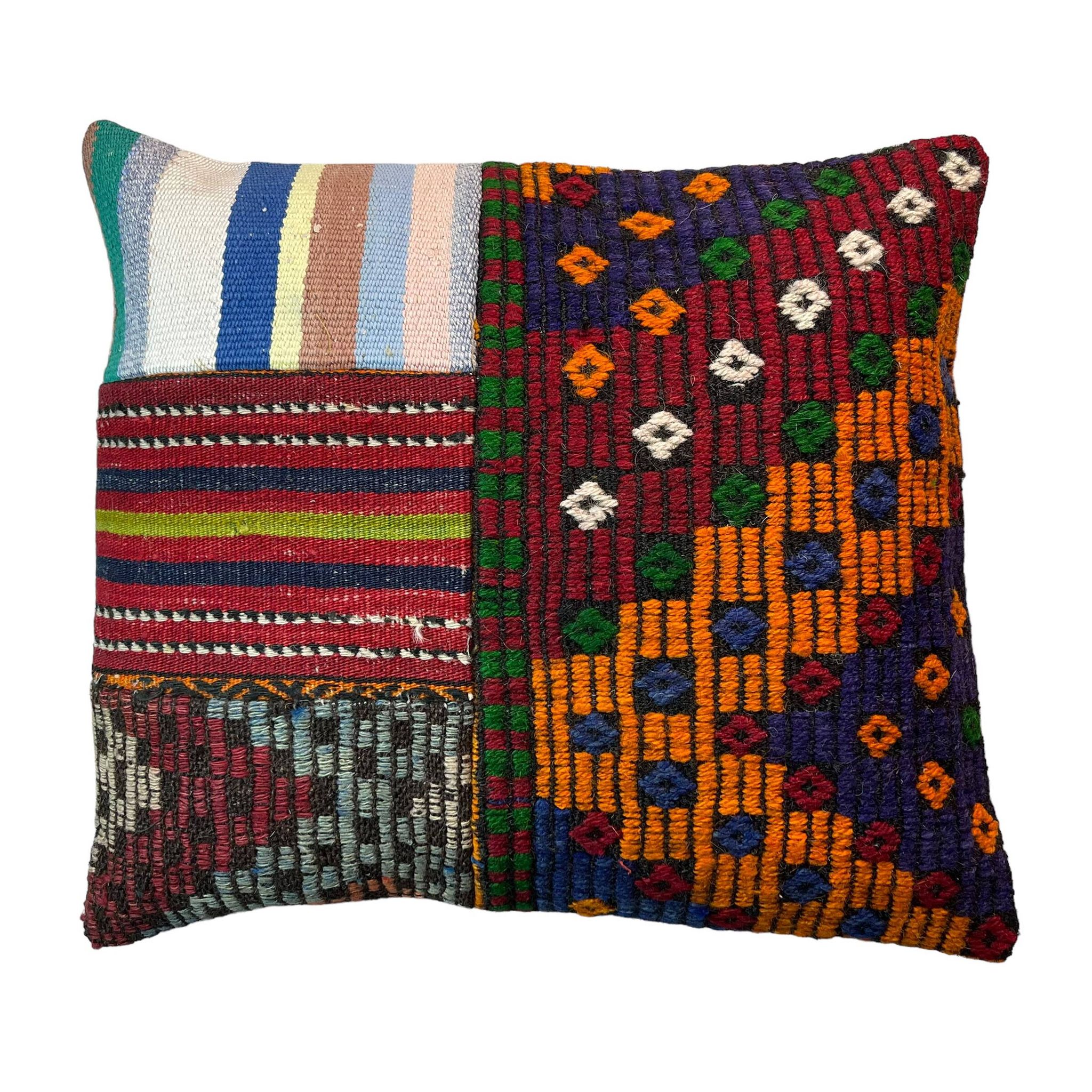 Vintage turkish kilim cushion cover , 55 x 55 cm