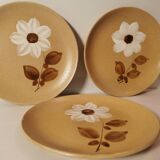 Set of 7 flat plates Moulin des loups Saint Amand vintage autumn model