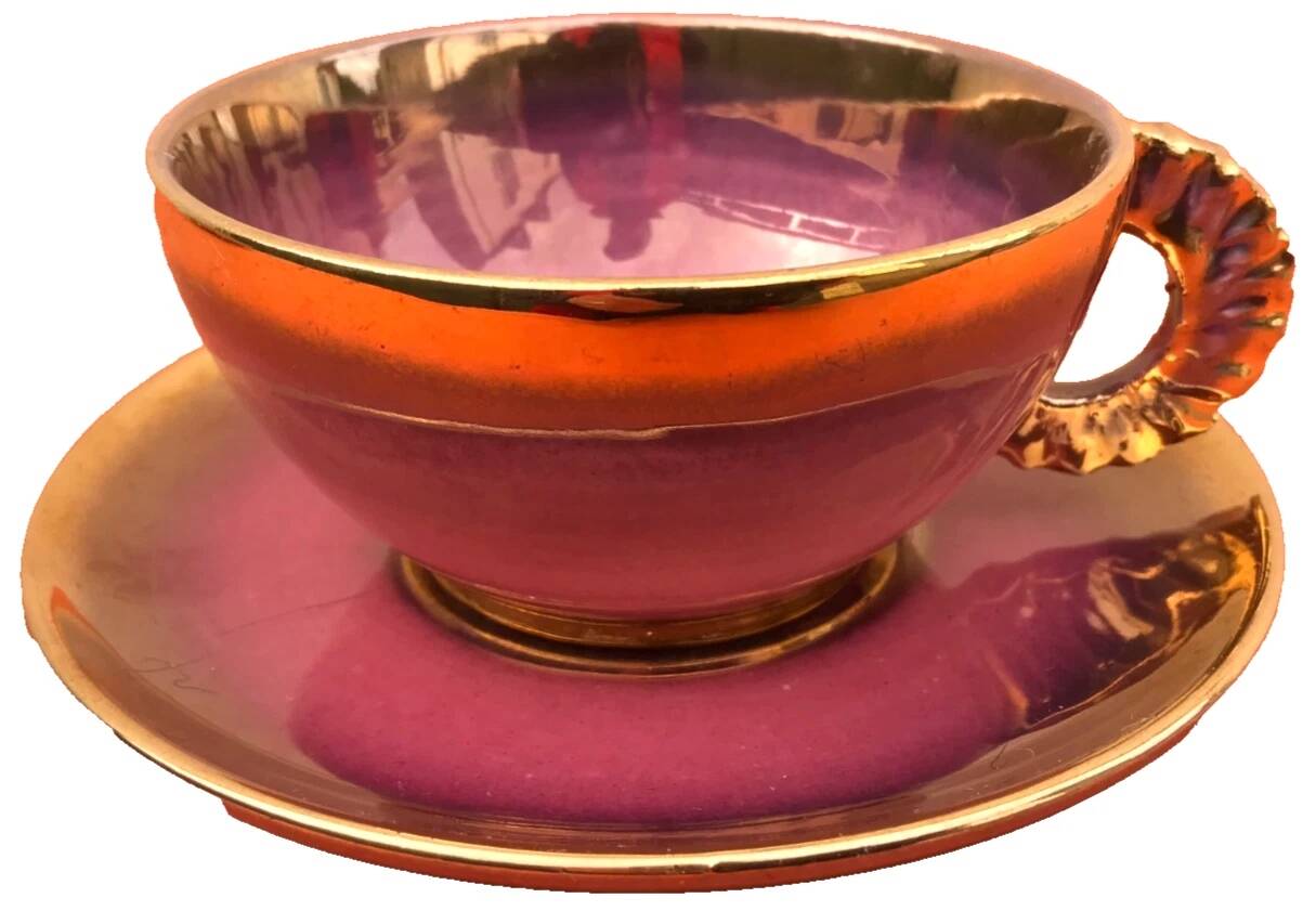 1960s Ceramic Breakfast Cup / Saucer in the Vallauris Style