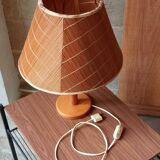 Pine lamp and rush lampshade from the 60s