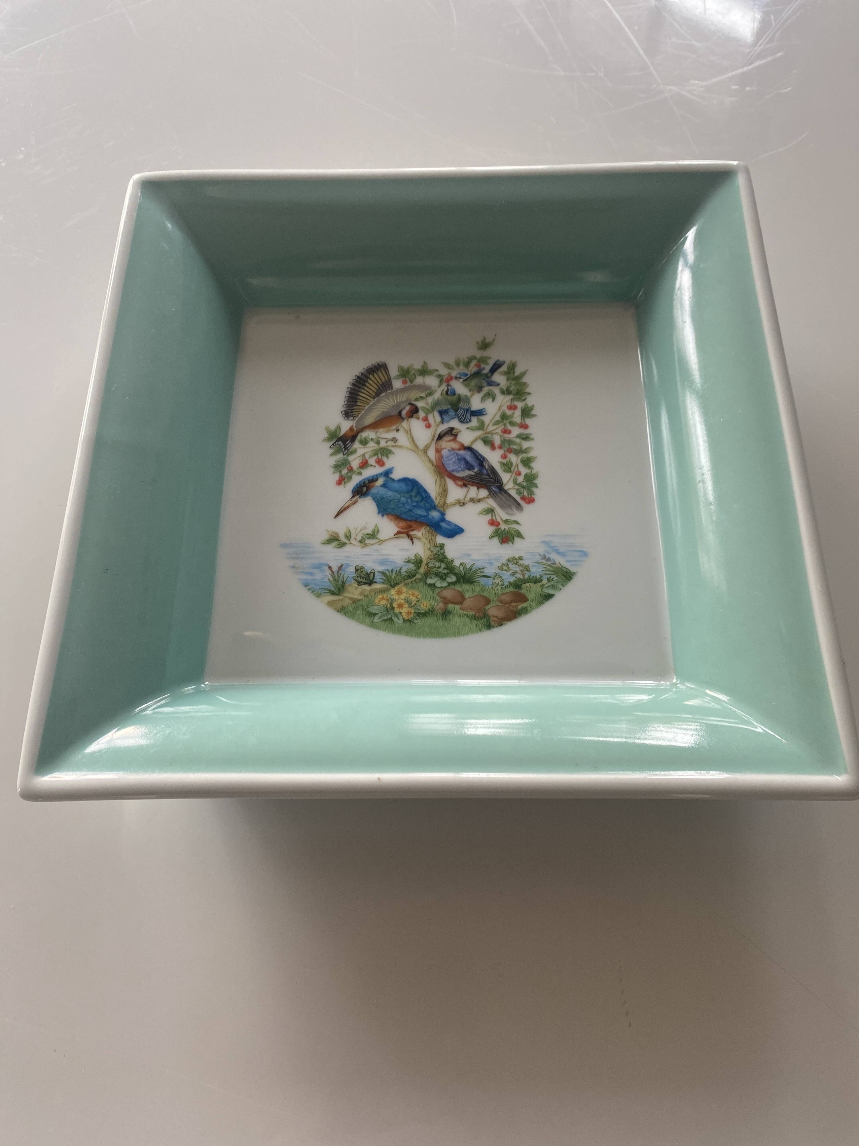 Paris porcelain trinket tray, 25cm x 25cm