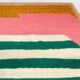 Natural wool rug with traditional coloured patterns, size 1.4/2.6 m.
