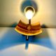 Scandinavian Art Deco Wall Sconce light in Metal/Copper Vintage