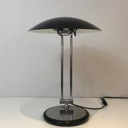 Swivel designer desk lamp in chrome and black lacquered metal