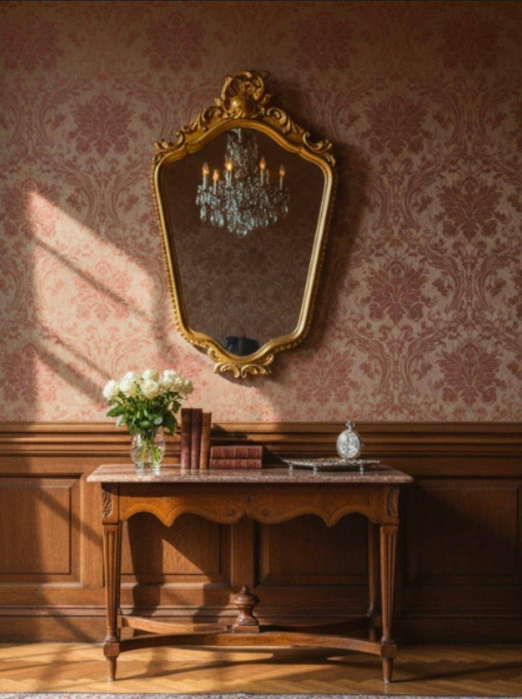 Miroir baroque doré vintage / miroir mural
