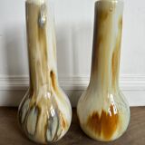 Set of two flamed stoneware vases