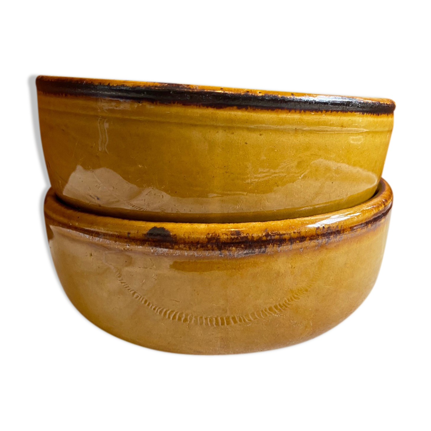 Pair of enamelled bowls Vallauris