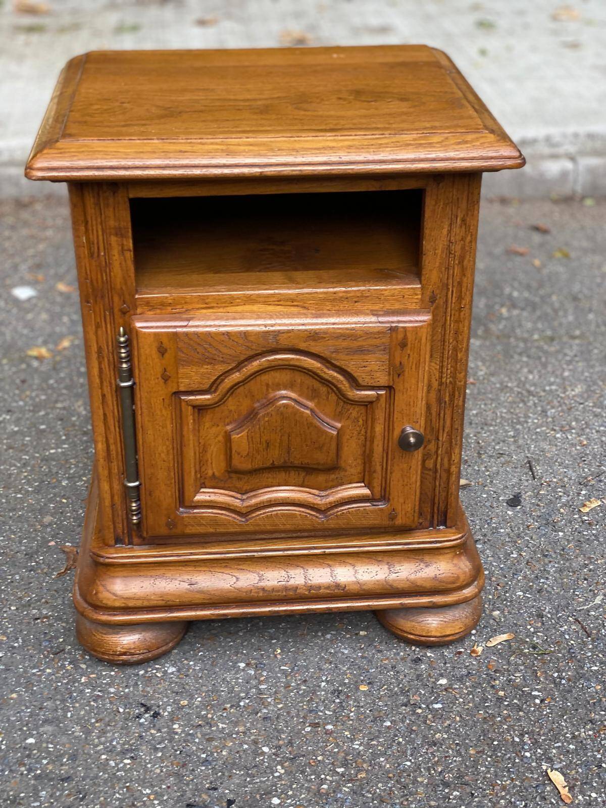 Louis XIV solid oak bedside table 1900
