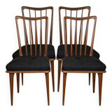 Set of 4 Scandinavian-style teak chairs