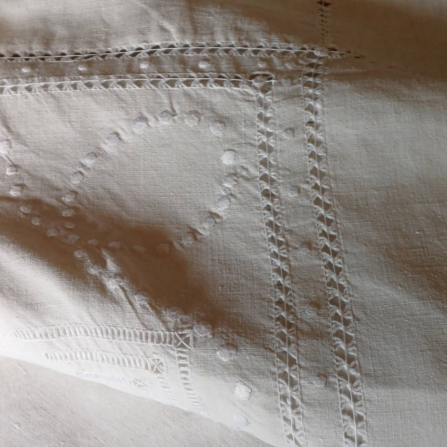 Old large linen and cotton sheet