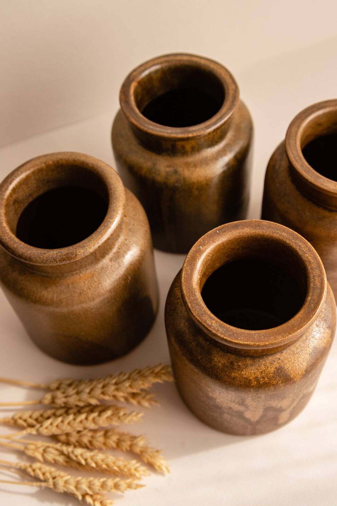 Old mustard pots