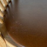 Four chairs Baumann 1960 with bars seated skaï brown label