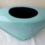 Turquoise ceramic vase