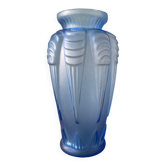 Vase Art Déco bleu signé Espaivet France