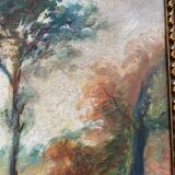 Painting dated 1916 "Coin de la Nièvre" by Louis Morel (1871-1954) + frame