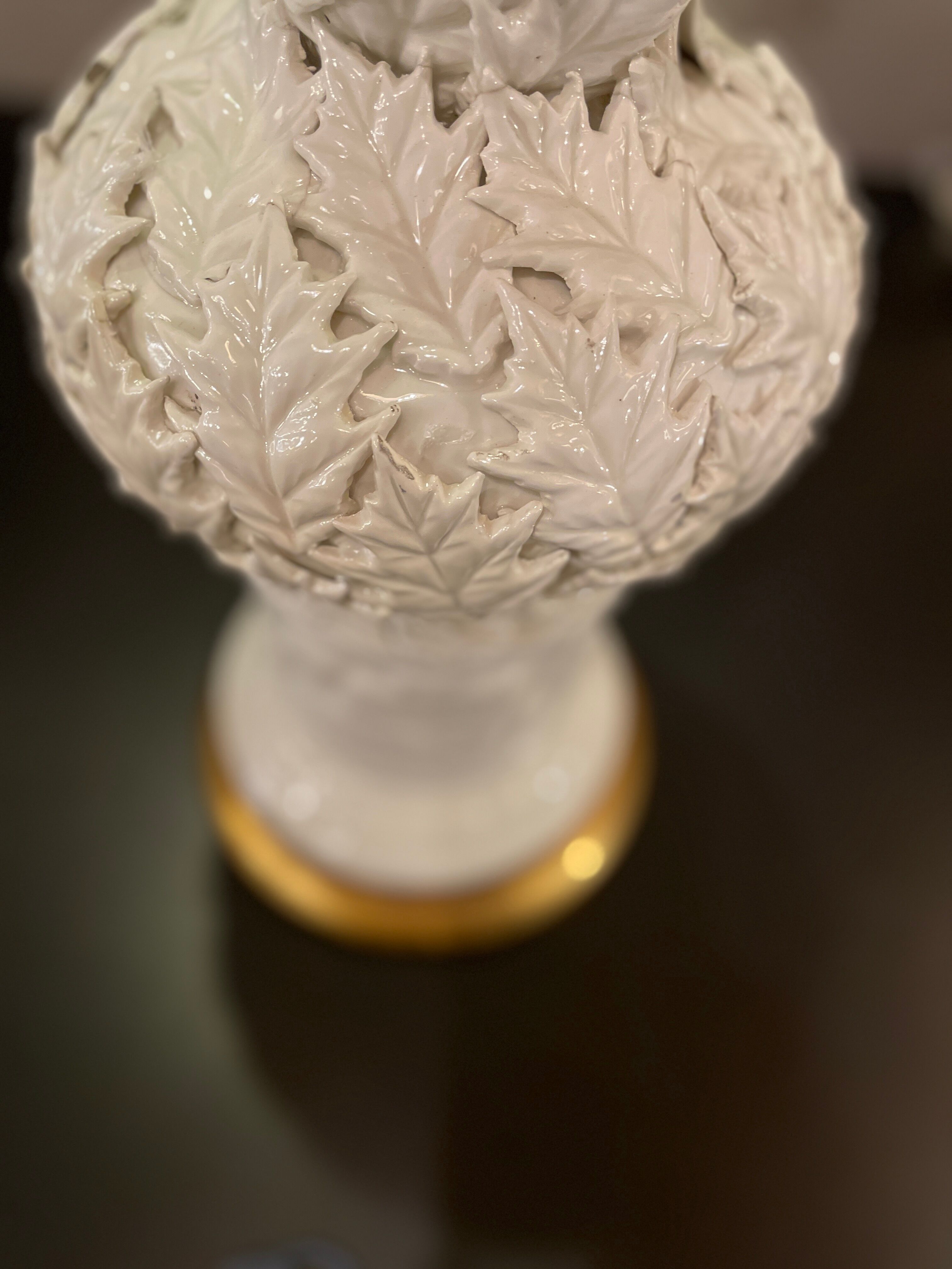 Ceramic lamp base Manises ceramic blanch