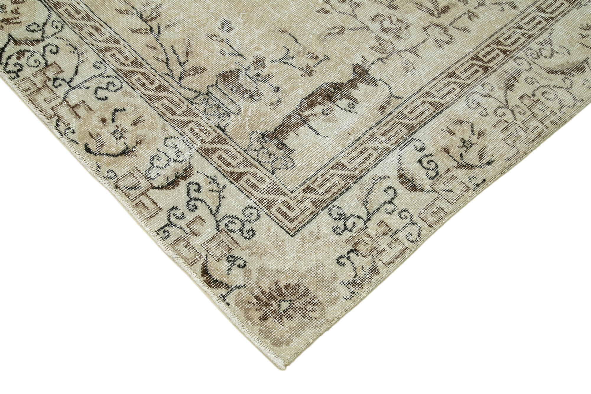Handwoven Vintage Anatolian Beige Rug 208 cm x 298 cm