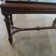 Coffee table - black marble top - Louis XIII style - H-shaped crossbar base
