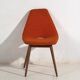 Wooden chair with orange fabric, c.1960