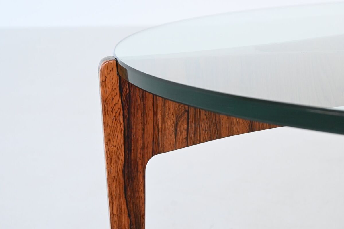 Sven Ellekaer sculptural coffee table rosewood Linneberg Denmark 1962