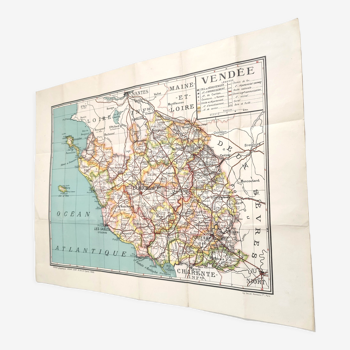 Carte vintage Vendée Pays de la Loire