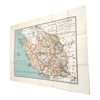 Vintage map Vendée Pays de la Loire