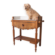 Walnut washstand with marble top and towel rails – Louis-Philippe, 19th c.