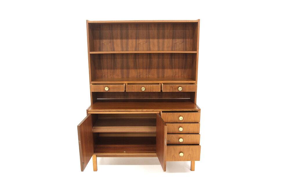 Scandinavian walnut secretary desk, Sweden, 1960